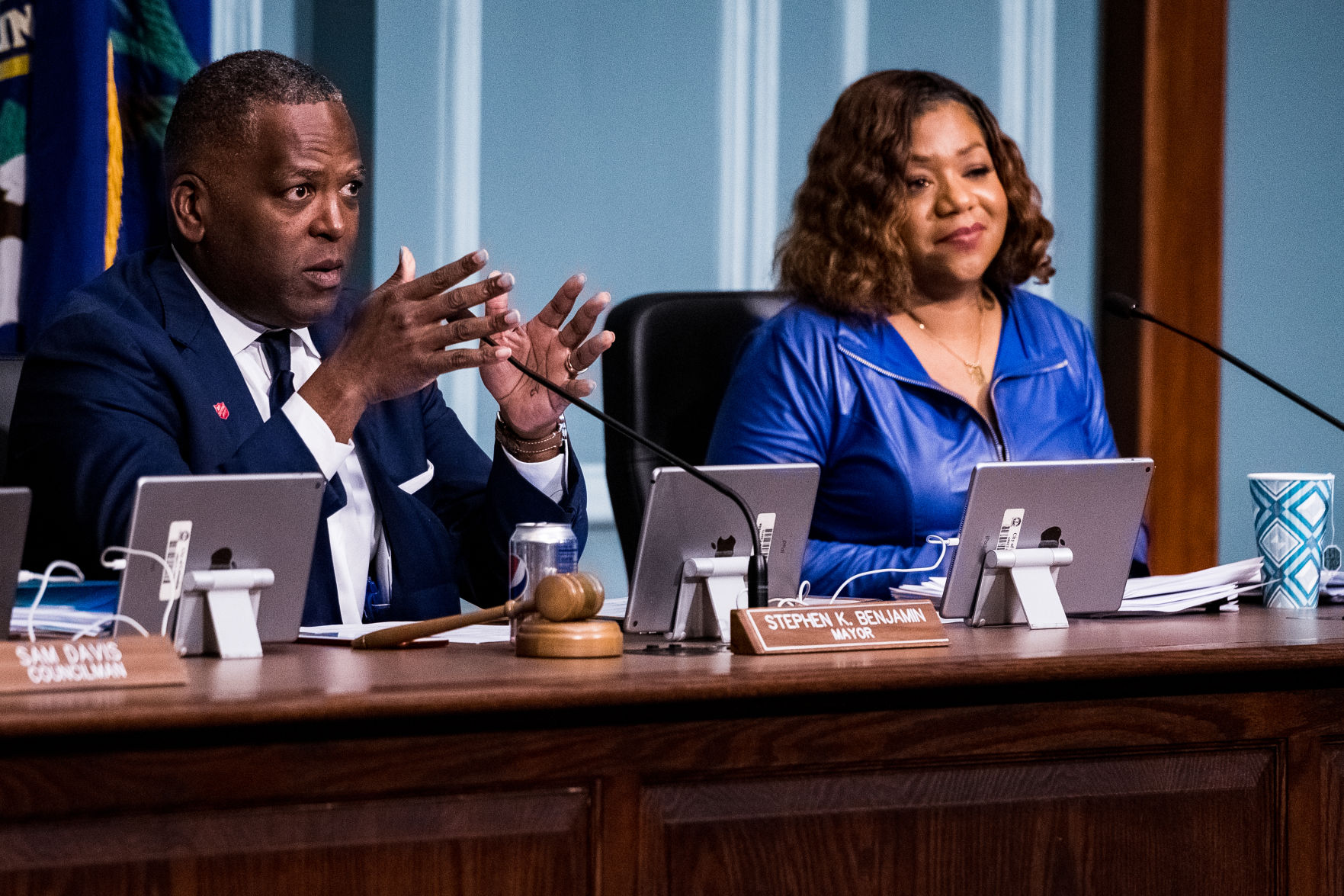 Steve Benjamin and Tameika Isaac Devine council meeting 2019